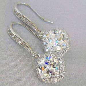 Cubic Zirconia Hanging Drop Dangle Ear Hook Earrings